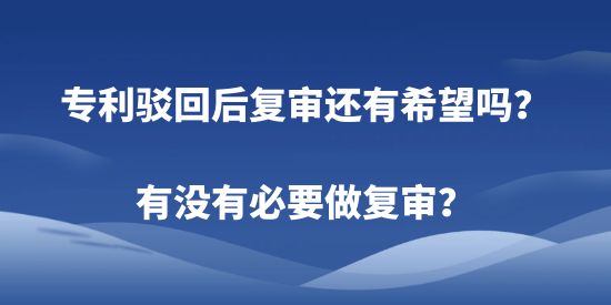 专利驳回后申请,专利有没有必要做复审,专利,